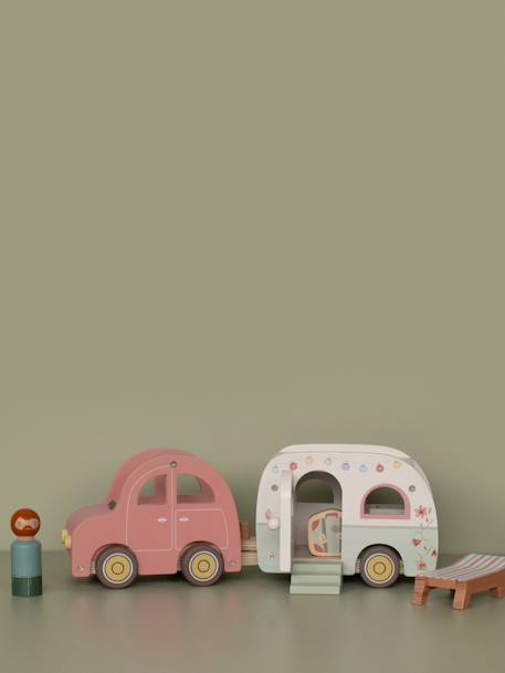 Baby Spielauto mit Wohnwagen LITTLE DUTCH, Holz mehrfarbig 7