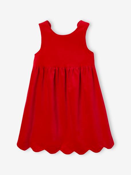 Festliches Mädchen Samtkleid mit Schleife hinten grün+rot 11