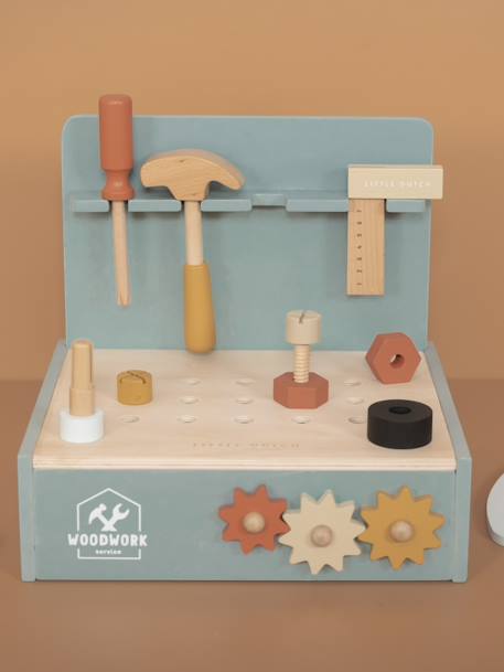 Kinder Mini-Werkbank aus Holz LITTLE DUTCH blau 5