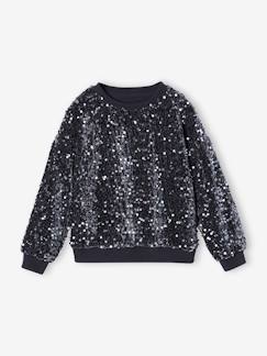 -Festliches Mädchen Sweatshirt mit Pailletten