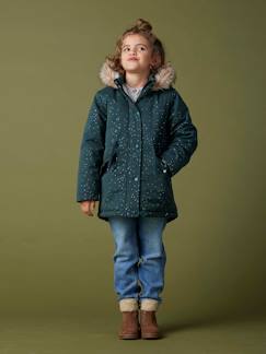 Warme Mädchen Winterjacke mit Glitzer und Webpelz, Recycling-Wattierung  [numero-image]