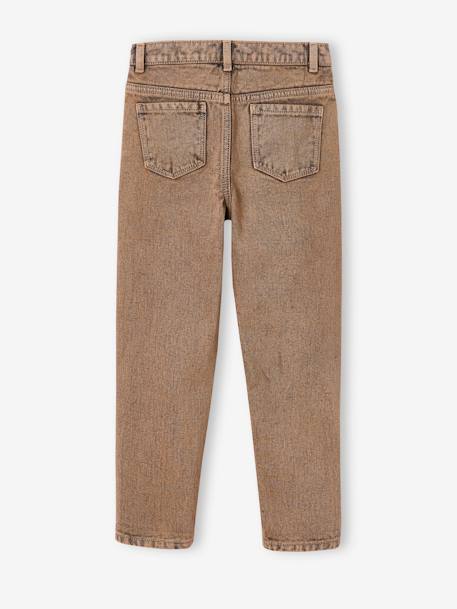 Mädchen Mom-Jeans mit hohem Bund, Bundweite verstellbar cappuccino 3