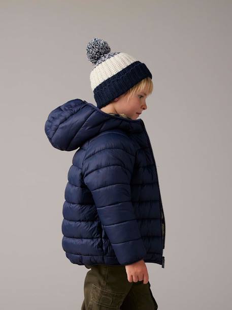 Jungen Wende-Steppjacke mit Teddyfleece, Recycling-Polyester-Wattierung marine+tannengrün 12