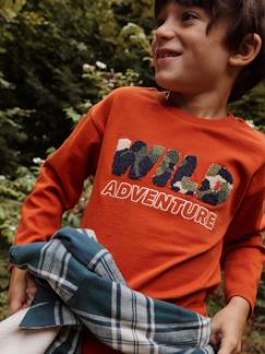 -Jungen Shirt mit Frotteeschrift WILD und Recycling-Baumwolle