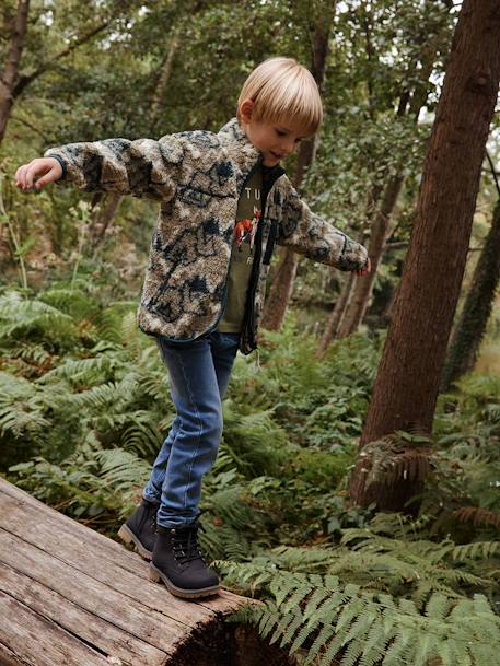 Jungen Fleecejacke mit Tarnmuster salbeigrün 5