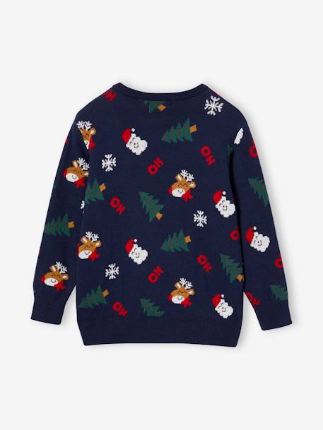 Jungen Weihnachtspullover mit lustigem Jacquardmuster Oeko-Tex marine 5