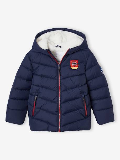 Jungen Skijacke mit Fleecefutter und Recycling-Polyester marine 1