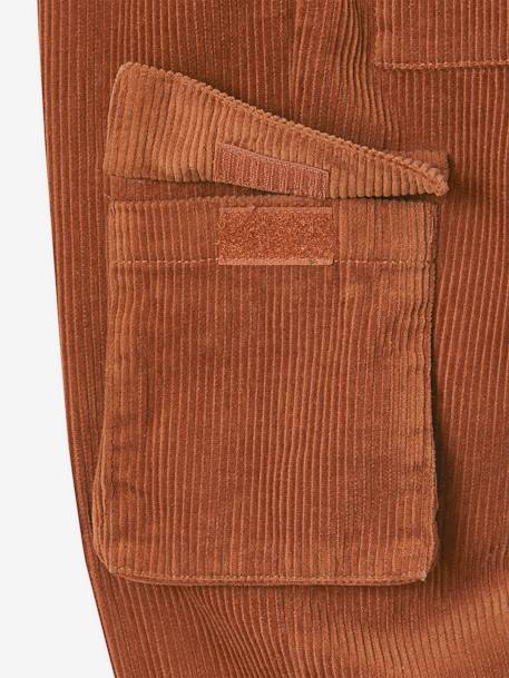 Gefütterte Jungen Cargohose aus Cord braun 8