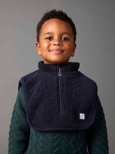 Jungen Halswärmer aus Teddyfleece schieferblau 4