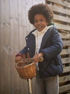 Maedchenkleidung- Jacken & Mäntel-Mädchen Kapuzen-Steppjacke mit Teddyfleece-Futter, Wattierung Recycling-Polyester