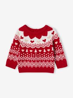 Babymode-Pullover, Strickjacken & Sweatshirts-Pullover-Mädchen Baby Weihnachtspullover aus Jacquardstrick Oeko-Tex