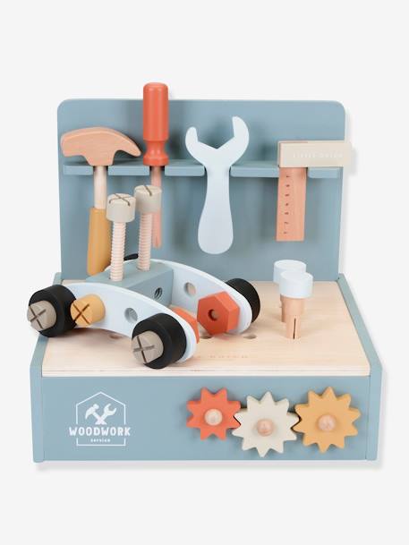 Kinder Mini-Werkbank aus Holz LITTLE DUTCH blau 1