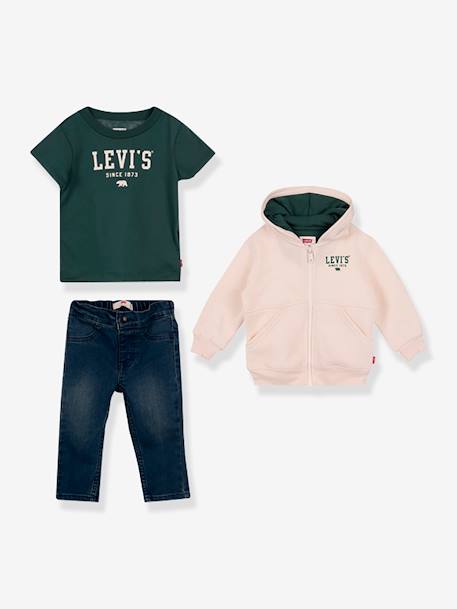 Baby-Set: Kapuzenjacke, Shirt & Jeans CORE ZIP UP HOODIE SET Levi's beige meliert 1