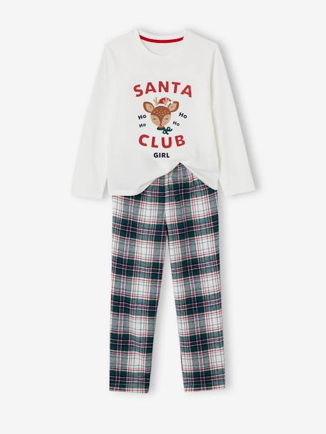 Mädchen Schlafanzug SANTA CLUB, Capsule Collection FAMILY Oeko-Tex wollweiß 1