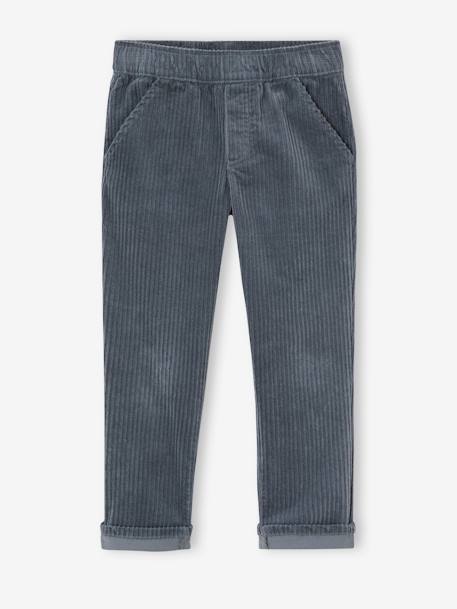 Jungen Cordhose mit Dehnbund, Bundweite verstellbar schieferblau+tannengrün 2