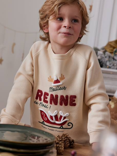 Kinder Sweatshirt Familien-Capsule WEIHNACHTEN, mit Recycling-Polyester vanille 1