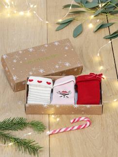 Babymode-Mädchen Baby Weihnachts-Geschenkset: 3 Paar Socken Oeko-Tex