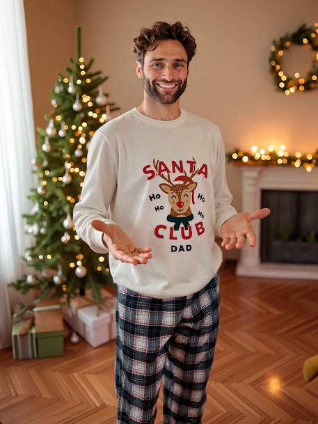 Herren Schlafanzug SANTA CLUB, Capsule Collection FAMILY Oeko-Tex wollweiß 1