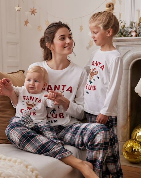 Damen Schlafanzug SANTA CLUB, Capsule Collection FAMILY Oeko-Tex wollweiß 2