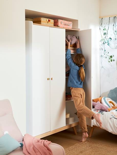 Kinderzimmer Schrank KONFETTI mit 3 Türen weiß/natur 1