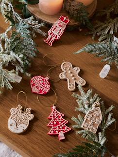 6er-Set weihnachtliche Deko-Anhänger in Lebkuchen-Optik  [numero-image]