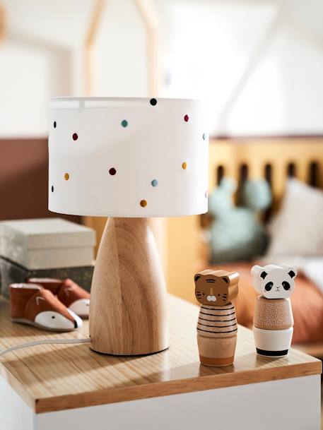 Kinderzimmer Nachttischlampe, Tupfen-Stickerei beige/mehrfarbig 2