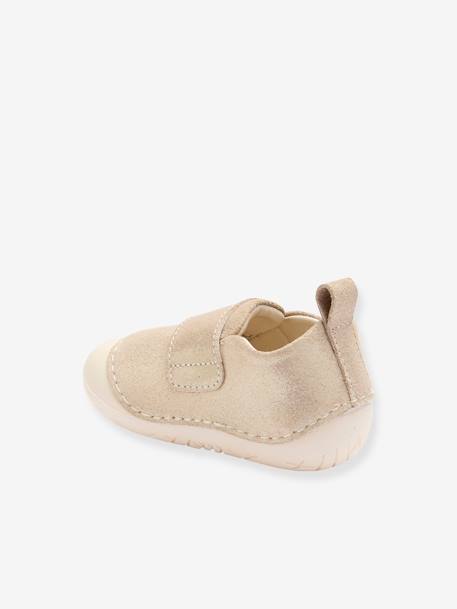 Weiche Baby Klett-Hausschuhe gold 4