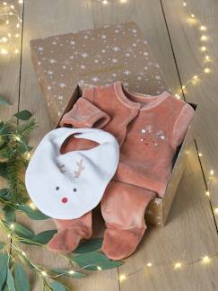 Weihnachtliches Baby Geschenk-Set: Strampler & Lätzchen, Rentier Oeko-Tex  [numero-image]