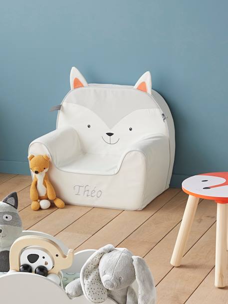 Kinderzimmer Sessel KATZE, personalisierbar grau 1