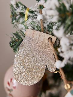 Dekoration & Bettwäsche-Dekoration-Zweifarbige Weihnachtsgirlande mit Holzschmuck