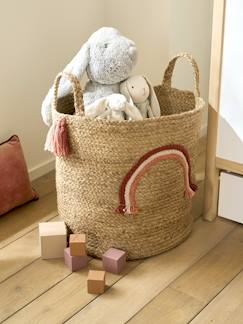 Kinderzimmer-Aufbewahrung-Boxen, Kisten & Körbe-Kinderzimmer Aufbewahrungskorb REGENBOGEN, Jute