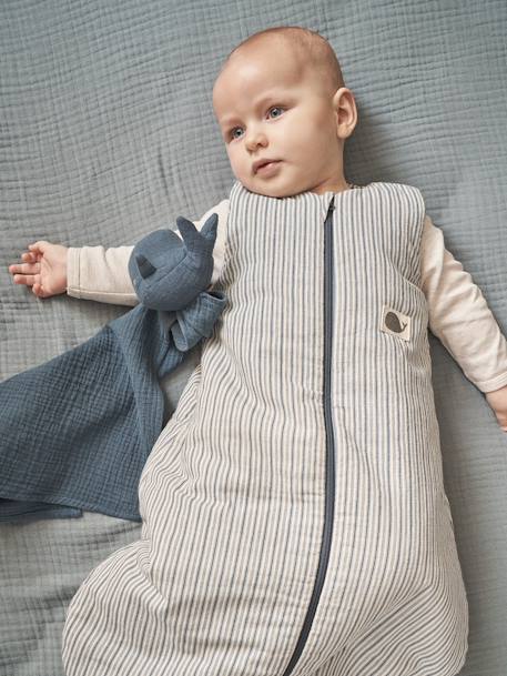 Ärmelloser Baby Schlafsack NAVY SEA Oeko-Tex blau gestreift 1