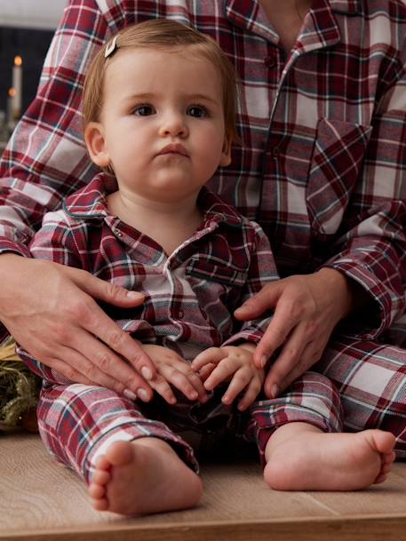 Karierter Damen Schlafanzug Weihnachts-Capsule HAPPY FAMILY Oeko-Tex rot kariert 4