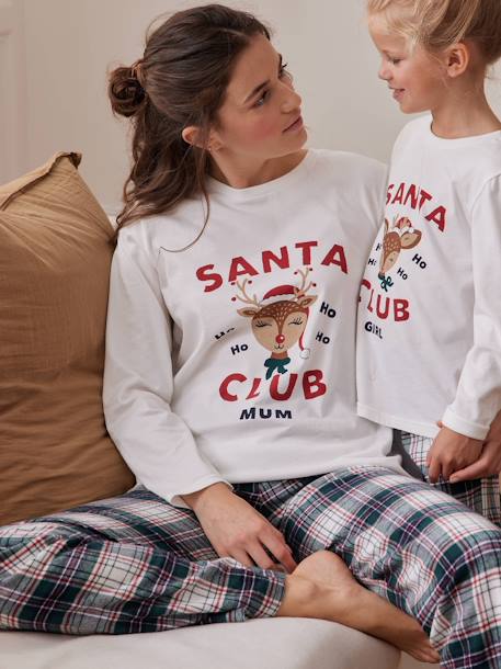 Damen Schlafanzug SANTA CLUB, Capsule Collection FAMILY Oeko-Tex wollweiß 3