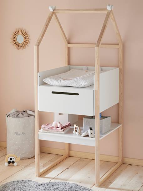 Babyzimmer Wickeltisch TIPILI, Hausform weiß/natur 3