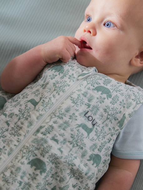 Baby Sommerschlafsack WALDSPAZIERGANG personalisierbar Oeko-Tex grün bedruckt 1