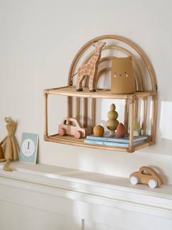 Kinderzimmer Wandregal aus Rattan BOHO, 2 Regalböden  [numero-image]