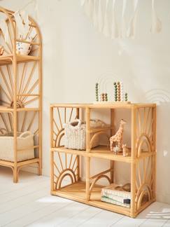 Kinderzimmer-Aufbewahrung-Kinderzimmer Regal SONNENSCHEIN aus Rattan, 4 Fächer