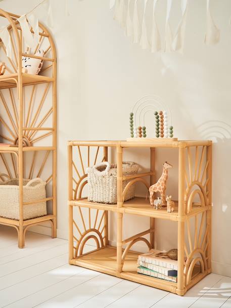 Kinderzimmer Regal SONNENSCHEIN aus Rattan, 4 Fächer natur 1