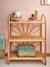 Kinderzimmer Regal mit 3 Böden, Rattan BOHO natur/blumenform 1