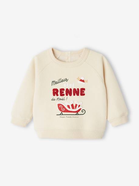 Baby Sweatshirt Familien-Capsule WEIHNACHTEN, mit Recycling-Polyester vanille 4