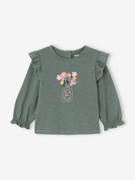 Mädchen Baby Volant-Shirt Oeko-Tex grün 1