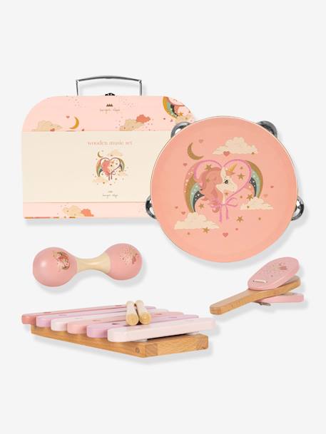 Kinder Musikinstrumente-Set aus Holz KONGES SLOJD beige+rosa 4