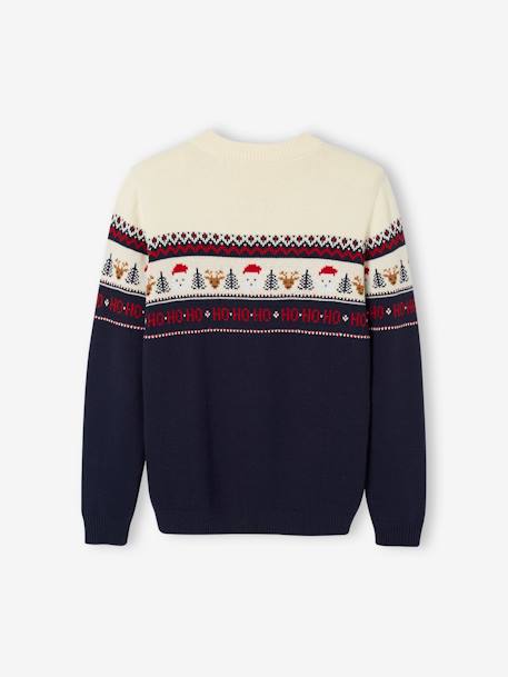 Weihnachtlicher Jacquardpullover für Damen oder Herren Capsule FAMILY Oeko-Tex marine+rot 2