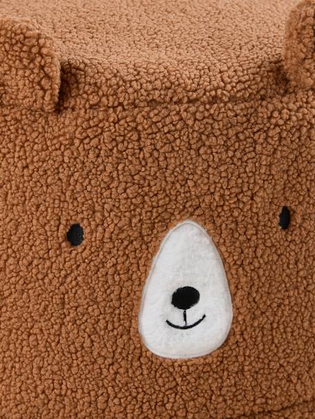 Kinderzimmer Sitzsack BÄR aus Teddyfleece braun grüner wald 3