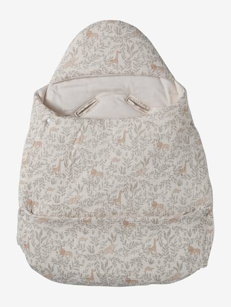 2-in-1 Baby Ausfahrsack/Wickelunterlage, Musselin, personalisierbar aqua+beige bedruckt+terrakotta 7