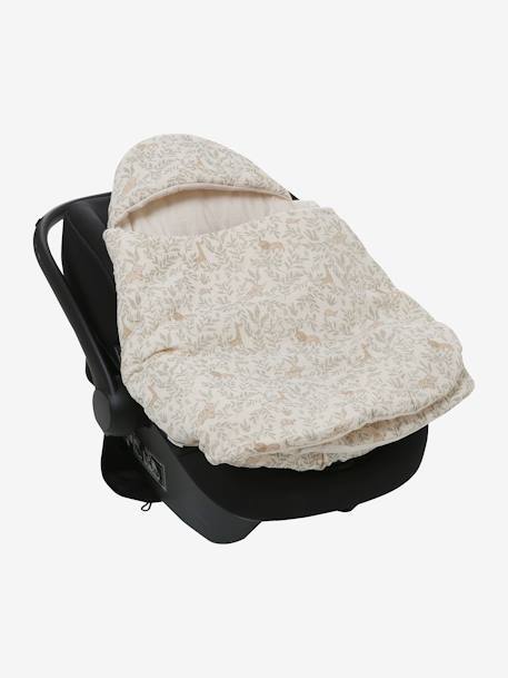 2-in-1 Baby Ausfahrsack/Wickelunterlage, Musselin, personalisierbar aqua+beige bedruckt+terrakotta 12