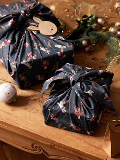 Dekoration & Bettwäsche-2er-Set Furoshiki-Geschenktücher Weihnachtsmann und Freunde