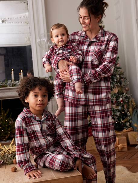 Karierter Baby Schlafanzug Weihnachts-Capsule HAPPY FAMILY Oeko-Tex rot kariert 2