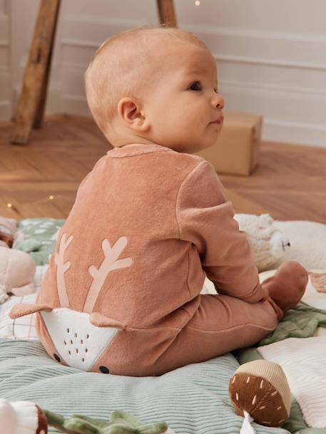 Weihnachtliches Baby Geschenk-Set: Strampler & Lätzchen, Rentier Oeko-Tex pekannuss 10